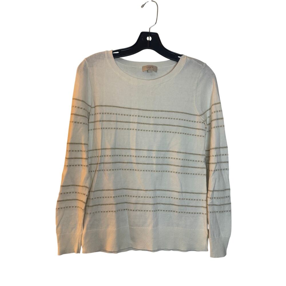 Loft Outlet White and Gold sweater